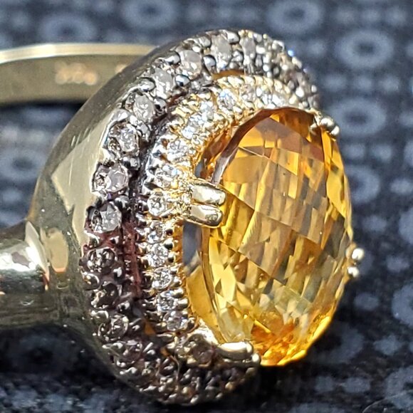 Le Vian 14k Honey Gold 2.75 cttw Citrine & Diamond Ring 7.3g. Size 12 - Picture 14 of 16